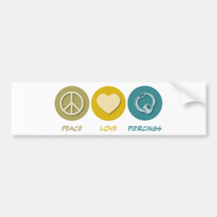 Peace Love Piercings Bumper Sticker