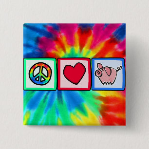 Peace, Love, Pigs 15 Cm Square Badge