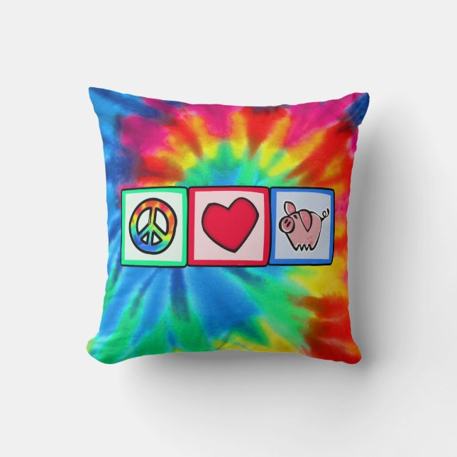 Peace, Love, Pigs Cushion (Front)