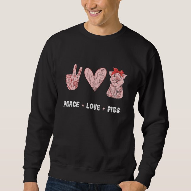 Peace Love Pigs Guinea Owner Graphic 1 Sweatshirt (Front)