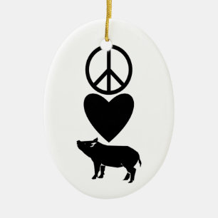 Peace Love & Pigs Ornament