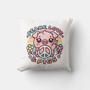 Peace Love & Pigs Pillow