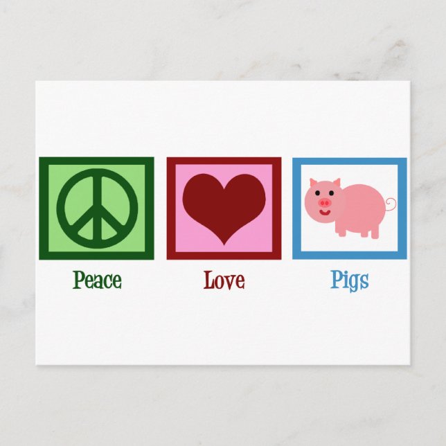 Peace Love Pigs Postcard (Front)