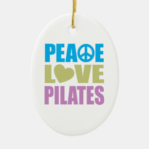 Peace Love Pilates Ceramic Tree Decoration