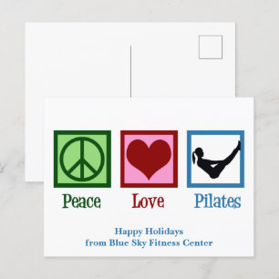 Peace Love Pilates Cute Custom Holiday Postcard