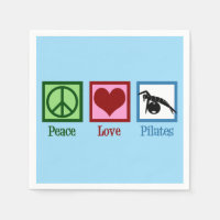 Peace Love Pilates Instructor Cute Blue Party