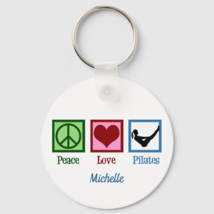 Peace Love Pilates Instructor Monogram Key Ring