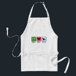 Peace Love Pilates Standard Apron<br><div class="desc">Peace Love Pilates. A cute pilates instructor gift featuring a peace sign,  heart,  and woman stretching over an exercise ball.</div>