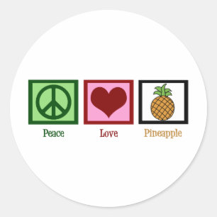 Peace Love Pineapple Classic Round Sticker