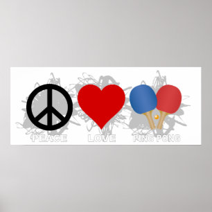Peace Love Ping Pong Emblem Poster
