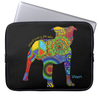 "Peace Love & Pit Bulls" Pop Art Laptop Sleeve