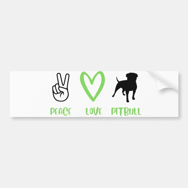Peace Love Pitbull Bumper Sticker (Front)