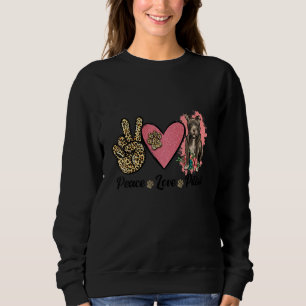 Peace Love Pitbull Leopard Heart Floral Outfit for Sweatshirt