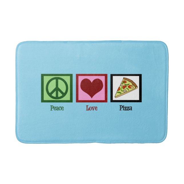 Peace Love Pizza Bath Mat (Front)