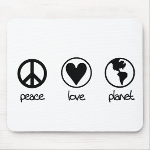 Peace Love Planet - Mousepad