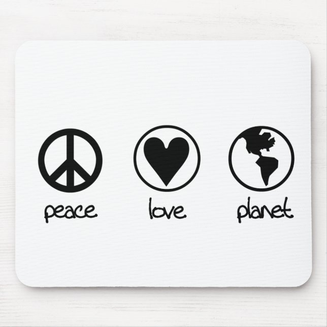 Peace Love Planet - Mousepad (Front)