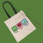 Peace Love Plants Cute Gardener Tote Bag<br><div class="desc">Peace Love Plants. A cute plantsman gift for a lover of plants and botany. Cool present for a horticulturist or botanist.</div>