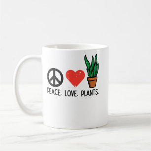 Peace Love Plants Gardening Hippie Gardener Men Wo Coffee Mug