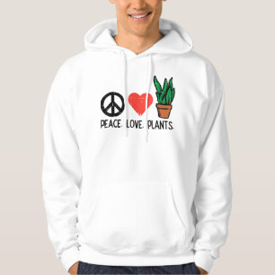 Peace Love Plants Gardening Hippie Gardener Men Wo Hoodie