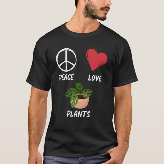 Peace Love Plants   Peace   Pacifist Plant Master T-Shirt (Front)