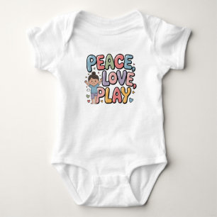 Peace love play fun yoga pose cute tee