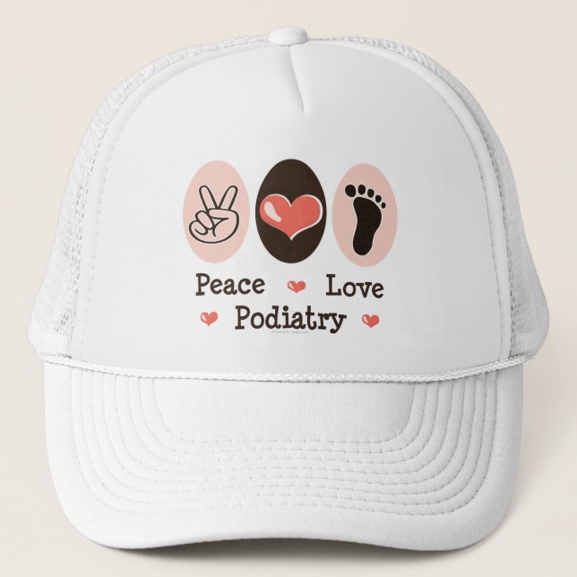 Peace Love Podiatry Podiatrist Hat (Front)