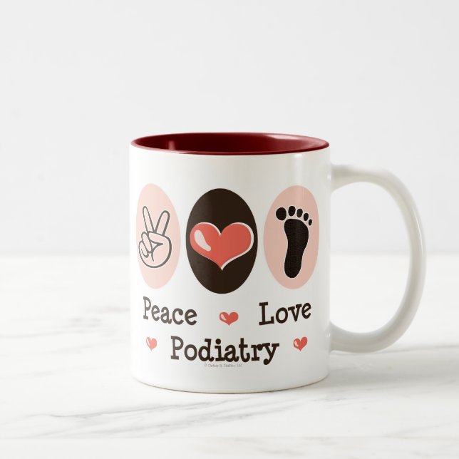 Peace Love Podiatry Podiatrist Mug (Right)