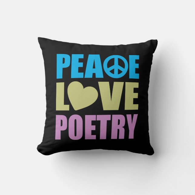 Peace Love Poetry Cushion (Front)