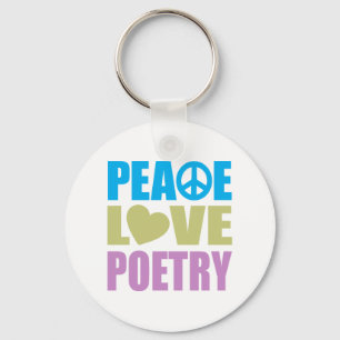 Peace Love Poetry Key Ring