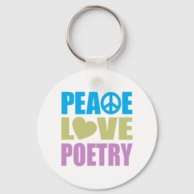 Peace Love Poetry Key Ring (Front)