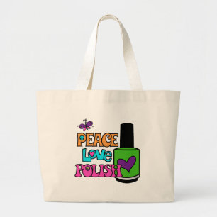 Peace, Love, & Polish Large Tote Bag