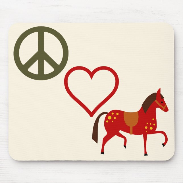 Peace Love Ponies Horse Mousepad (Front)