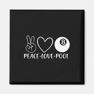 Peace Love Pool Billiards Pool Eight 8 Players Spo Magnet