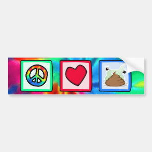 Peace, Love, Poop Bumper Sticker