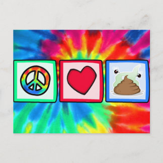 Peace, Love, Poop Postcard