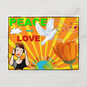 Peace & Love Postcard