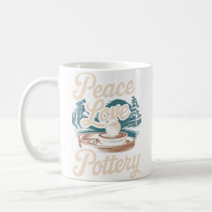 Peace Love Pottery Coffee Mug