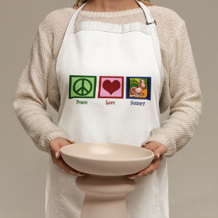Peace Love Pottery Standard Apron