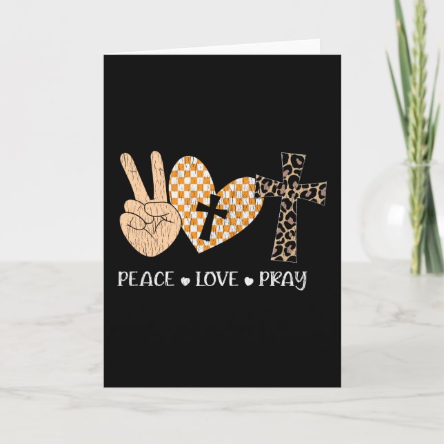 Peace Love Pray Thanksgiving Christmas Christian Card (Front)