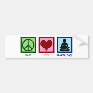 Peace Love Prenatal Yoga Pregnant Yogi Bumper Sticker