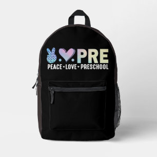 Peace Love Preschool Back To School Funny Printed Backpack