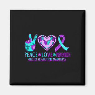 Peace Love Prevention Happy Suicide Awareness Grap Magnet