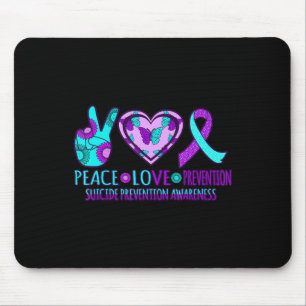 Peace Love Prevention Happy Suicide Awareness Grap Mouse Pad