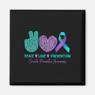 Peace Love Prevention Suicide Awareness Teal Purpl Magnet