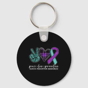 Peace Love Prevention Suicide Prevention Awareness Key Ring