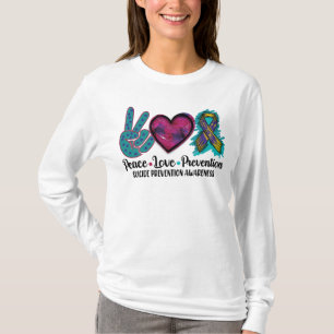 Peace Love Prevention Suicide Prevention Awareness T-Shirt