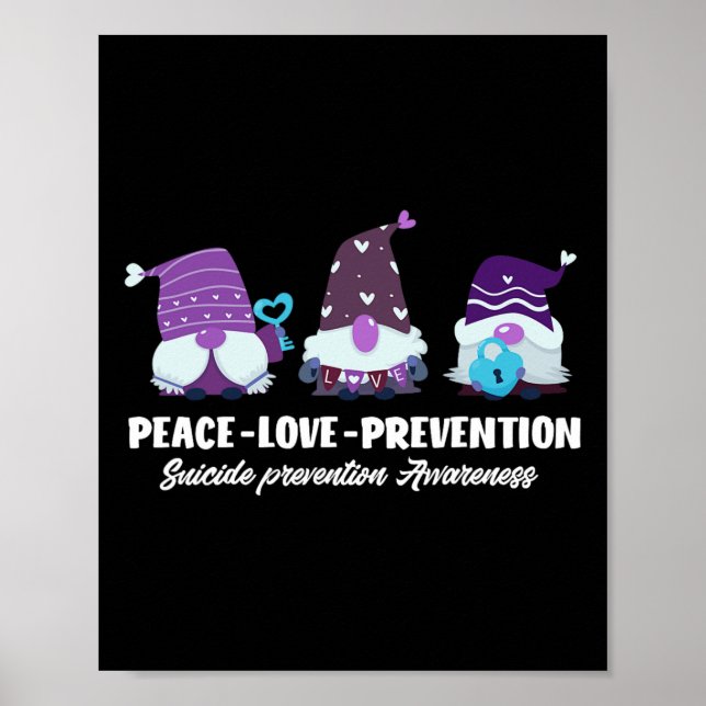 Peace Love Prevention Support Suicide Prevention A Poster (Front)