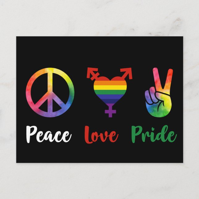 Peace Love Pride Postcard (Front)
