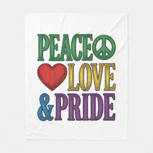 Peace Love Pride Vintage Engraving Vector Design_1 Fleece Blanket