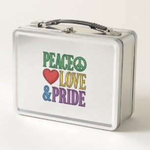 Peace Love Pride Vintage Engraving Vector Design_1 Metal Lunch Box